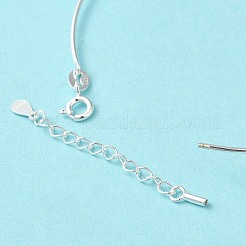 925純銀製の腕輪  女性のための調節可能な DIY ビーズバングル  s925刻印＆ツイストクラスプ付き  銀色のメッキ  6-1/2インチ（16.5cm）&nbsp;LS-BJEW-G681-01B-S