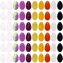 10袋10色飾りアクセサリー  PVCプラスチック製のスパンコール/スパンコールペンダント  オーバル  ミックスカラー  19.5x12.5x0.3mm  穴：1.4mm  約120個/袋  1袋/色&nbsp;FIND-SC0017-05