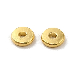 真鍮製スペーサービーズ  ディスク  18KGP本金メッキ  5x1.2mm  穴：1.5mm&nbsp;KK-P249-04B-G