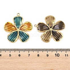 304ステンレスペンダント  エナメル  花のチャーム  ゴールドカラー  ミックスカラー  34x31.5x3mm  穴：2.5mm&nbsp;STAS-K328-08G