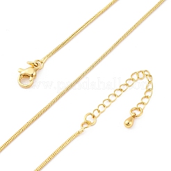 Brass Round Snake Chain Necklaces for Women&nbsp;NJEW-D302-15G