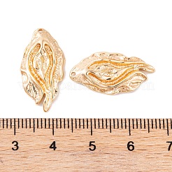 真鍮チャーム  カドミウムフリー＆ニッケルフリー＆鉛フリー  葉  18KGP本金メッキ  23x11.5x3mm  穴：1mm&nbsp;KK-S376-07G