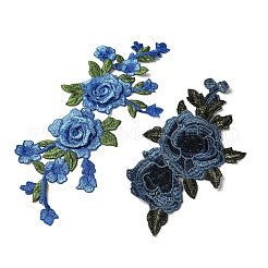16Pcs 8 Styles Polyester Embroider Thread Iron on/Sew On Patches&nbsp;PATC-MA0001-55
