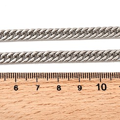 5.5mm 304ステンレススチール製キューバンリンクチェーンネックレス（メンズ）  変色しない  ステンレス鋼色  20.08インチ（51cm）  リンク：8x5.5x2.5mm&nbsp;NJEW-B134-08A-P