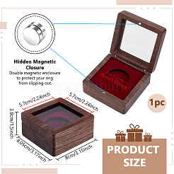 Wood Badge Packing Magnetic Boxes with Acrylic Visible Window Lid&nbsp;CON-WH0095-239A-02