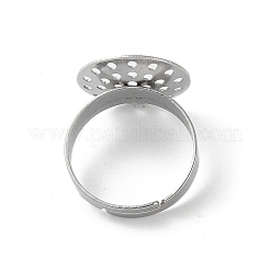 変色しない304ステンレススチールふるいリングセッティング  ラウンド  ステンレス鋼色  内径：18mm  トレイ：16mm&nbsp;STAS-K278-06A-P