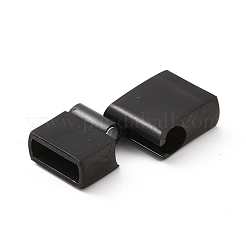Ion Plating(IP) 304 Stainless Steel Rectangle Magnetic Clasps with Glue-in Ends&nbsp;STAS-E089-42B-A