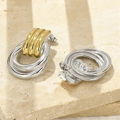 304 Stainless Steel Two Tone Stud Earrings&nbsp;EJEW-A124-01E