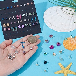 30 Pairs Zinc Alloy Resin Stud Earrings&nbsp;EJEW-WH0014-170