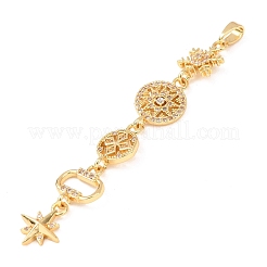 Tassel Brass Micro Pave Clear Cubic Zirconia Big Pendants&nbsp;KK-L271-01G-06