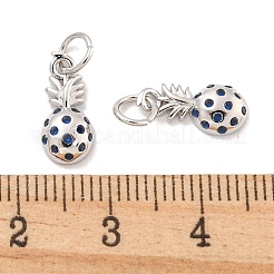 Brass Micro Pave Marine Blue Cubic Zirconia Charms&nbsp;KK-Q814-06P