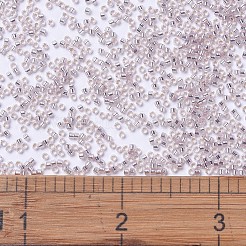 MIYUKIデリカビーズ  シリンダー  日本製シードビーズ  11/0  （db1433)シルバーの裏地が淡い赤面  1.3x1.6mm  穴：0.8mm  約10000個/袋  50 G /袋&nbsp;SEED-X0054-DB1433