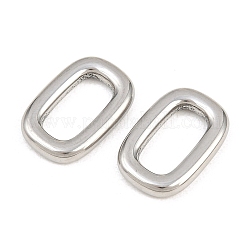 304ステンレススチールリンクリング  長方形  変色なし  ステンレス鋼色  18.5x12.5x3mm  インナーサイズ：12x6mm&nbsp;STAS-A144-02D-P