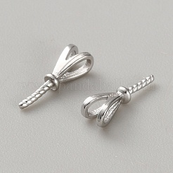 スターリングシルバーペグベイル925個  文字y  プラチナ  10.5x3x3mm  穴：4x1.5mm  ピン：0.8mm&nbsp;STER-WH0005-25P