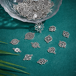 120Pcs 12 Styles Tibetan Style Alloy Connector Charms&nbsp;FIND-PH0020-07