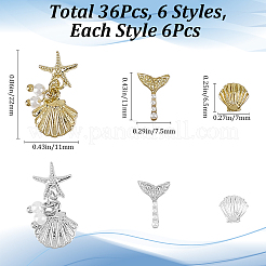 Shell Shape Alloy Cabochons&nbsp;DIY-CP0011-24B