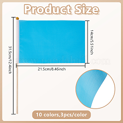 30Pcs 10 Colors Polyester & Plastic Flag&nbsp;AJEW-AR0005-24