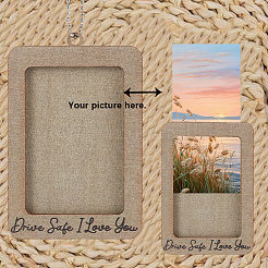 Rectangle with Word Drive Safely I Love You Wood Hanging Photo Frame&nbsp;HJEW-SP0001-19C