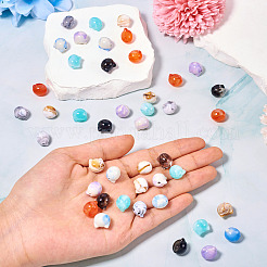 80pcs 4 colors Two Tone Acrylic Beads&nbsp;TACR-TA0001-50B