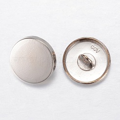 合金シャンクボタン  1穴  フラットラウンド  プラチナ  28x10mm  穴：2mm&nbsp;LS-BUTT-D057-28mm-05P
