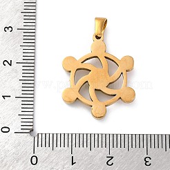 304ステンレスペンダント  カラフルなラインストーン付き  フラワーチャームイオンプレーティング(IP)  ゴールドカラー  25x20x3.5mm  穴：4.5x3.5mm&nbsp;STAS-L280-01G-01