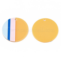アクリルパーツ  3dプリント  フラットラウンド  ゴールド  40x2~3mm  穴：3mm&nbsp;KY-S163-411-A01