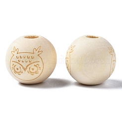 Unfinished Natural Wood European Beads&nbsp;WOOD-S045-149