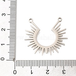 変色防止201ステンレススチールペンダント  ステンレス鋼色  太陽  25x27.5x1.5mm  穴：1.6mm&nbsp;STAS-B076-01P-02