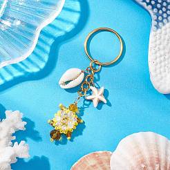 Tortoise Glass Seed Beaded Keychain&nbsp;KEYC-MZ00023