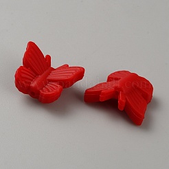 蝶の食品グレードの環境に優しいシリコーン焦点ビーズ  レッド  24.5x31x13.5mm  穴：2.2mm&nbsp;LS-SIL-CJC0009-03A