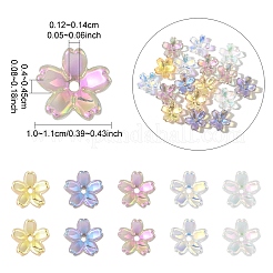 50Pcs Transparent Electroplate Glass Bead Caps&nbsp;EGLA-YW0007-17A