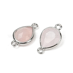 Natural Rose Quartz Faceted Connector Charms&nbsp;G-L514-048G-10