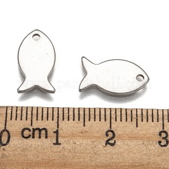 Tarnish Resistant 304 Stainless Steel Fish Charms&nbsp;STAS-M037-08