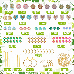 DIY Acrylic Beads & Glass Beads & Brass Earring Making Kit&nbsp;DIY-SC0029-03