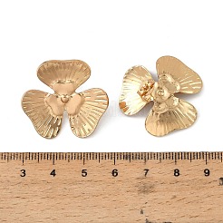 女性用304ステンレススチールスタッドピアス  花  ゴールドカラー  26.5x28.5mm&nbsp;SA-CBA63C1-03G