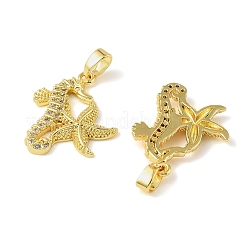Brass Micro Pave Cubic Zirconia Pendants&nbsp;KK-A290-06G
