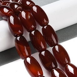天然石カーネリアンビーズ連売り  染め＆加熱  ドラムビーズ  19.5~20.5x11.5~12mm  穴：1.6mm  約20個/連  15.63''（39.7センチメートル）&nbsp;G-NH0019-B01-04