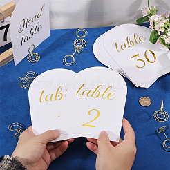 ダブルサークルカーボンスチールメモフォトスタンドホルダー31個  カードメモクリップ  結婚式の装飾のため  紙製アーチテーブル番号カード31枚付き  ゴールドカラー  1~30mm&nbsp;AJEW-CO0001-05