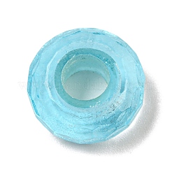 ガラスヨーロピアンビーズ  大穴ビーズ  ホイール  多面カット  ライトブルー  14.5x6.4mm  穴：5.7mm&nbsp;LS-GLAA-XCP0001-43H