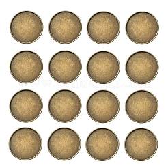 鉄プレーンエッジベゼルカップ  カボションのセッティング  フラットラウンド  アンティークブロンズ  トレイ：25mm  27x2mm&nbsp;MAK-Q011-25AB-25mm