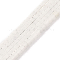 天然石瑪瑙ビーズ連売り  染め  キューブ  ホワイト  2x2x2mm  穴：1mm  約150個/連  15.08インチ（38.3cm）&nbsp;G-M422-A01-04M