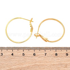 真鍮製フープピアス  18KGP本金メッキ  25x1mm&nbsp;EJEW-R014-17A-G