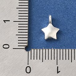 925スターリングシルバーチャーム  銀  スター  9x6x3mm  穴：1.6mm&nbsp;STER-G043-05A-S