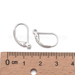 925スターリングシルバーフレンチフックピアスパーツ  スタンプ925個付き  銀  16.5x9x1.5mm  穴：1mm  ピン：0.7mm&nbsp;STER-T002-227S