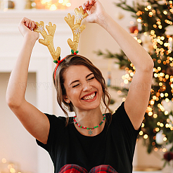クリスマス用のDIYラウンドビーズジュエリー作りキット  アクリル＆ガラス＆ポリマークレイラインストーンビーズを含む  ミックスカラー  180個/箱&nbsp;DIY-GA0003-52