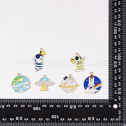 32本8スタイルアロイエナメルペンダント  宇宙のテーマ  ミックス型  ミックスカラー  23~34.5x16~28x1~1.5mm  穴：2~2.3mm  4個/スタイル&nbsp;ENAM-SZ0002-96