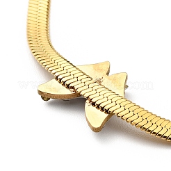 Crystal Rhinestone Butterfly Pendant Necklace with Herringbone Chains&nbsp;NJEW-I116-01G