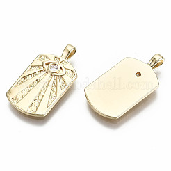 Brass Micro Pave Clear Cubic Zirconia Pendants&nbsp;KK-S356-217G-NF