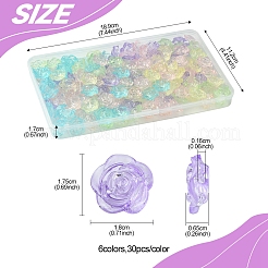 180Pcs 6 Colors Transparent Acrylic Beads&nbsp;OACR-FS0001-91