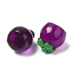 半立体透明樹脂カボション  フルーツ  マンゴスチン  17x15mm&nbsp;RESI-G072-01B